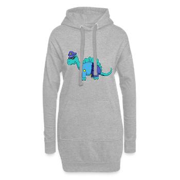 Dinosaurier Polizei Officer Uniform Geschenk - Hoodie-Kleid - Grau meliert - Vorne