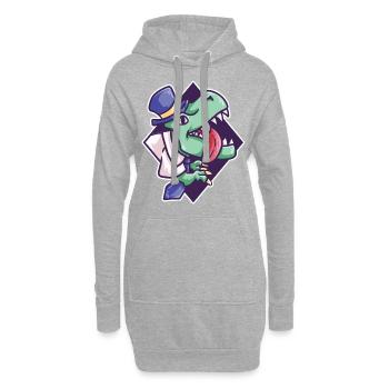 Bureau T-Rex dinosaures hipster travail cadeau - Sweat-shirt à capuche long Femme - gris chiné - Devant