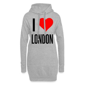 Londres - Sweat-shirt à capuche long Femme - gris chiné - Devant
