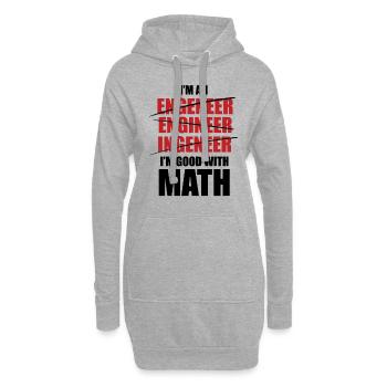Math engineer sarcasm school teacher gifts - Hoodie Dress - heather grey - Front