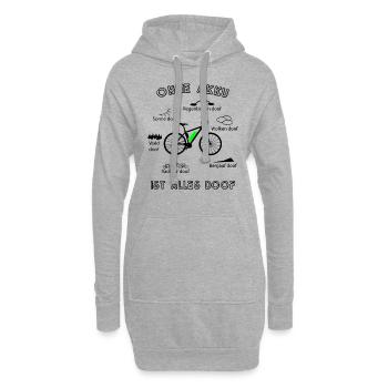 Ebike Ohne Akku ist alles doof - Hoodie-Kleid - Grau meliert - Vorne