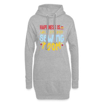 couture - Sweat-shirt à capuche long Femme - gris chiné - Devant