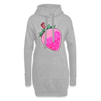 Fraise végétal bio sain sain délicieux rose bonbon - Sweat-shirt à capuche long Femme - gris chiné - Devant
