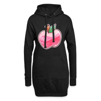 Apfel Obst Frucht Vegan Bio gesund Natur Geschenk - Hoodie-Kleid - Schwarz - Vorne