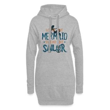 Meerjungfrau Seemann - Hoodie-Kleid - Grau meliert - Vorne