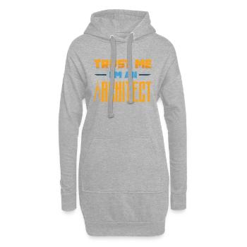 architecte - Sweat-shirt à capuche long Femme - gris chiné - Devant