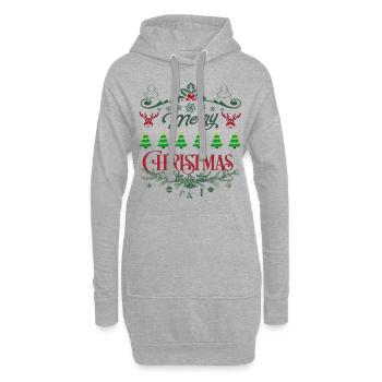 Fröhliche Weihnachten Weihnachten - Hoodie-Kleid - Grau meliert - Vorne