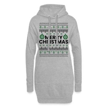 Weihnachten Spruch Lustig Weihnachten - Hoodie-Kleid - Grau meliert - Vorne