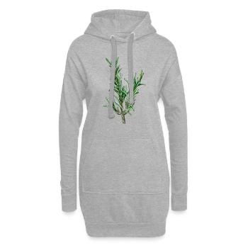 Rosmarin, Rosmarinus Officinalis - Hoodie-Kleid - Grau meliert - Vorne