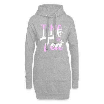 thé - Sweat-shirt à capuche long Femme - gris chiné - Devant