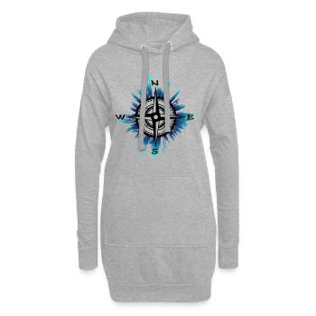 Kompass - Hoodie-Kleid - Grau meliert - Vorne