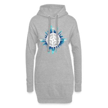Kompass Entdecker Reise - Hoodie-Kleid - Grau meliert - Vorne
