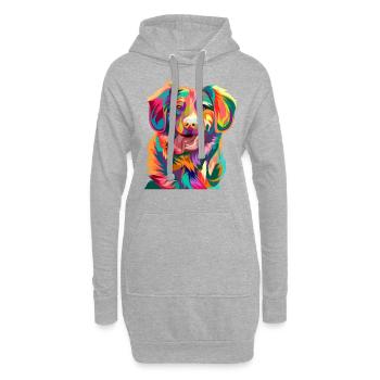 Chien artistique race de chien - Sweat-shirt à capuche long Femme - gris chiné - Devant