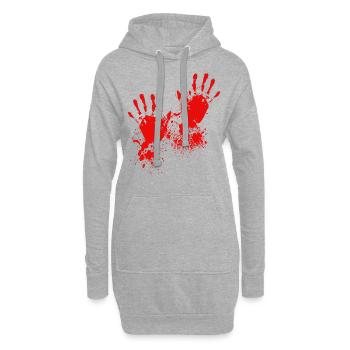 Mains sanglantes mains sanglantes sang - Sweat-shirt à capuche long Femme - gris chiné - Devant