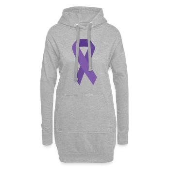 Boucle violette - Sweat-shirt à capuche long Femme - gris chiné - Devant