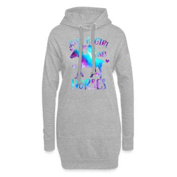 Nur ein Mädchen, das Westernpferde liebt - Hoodie-Kleid - Grau meliert - Vorne