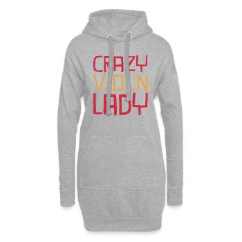 Geige - Hoodie-Kleid - Grau meliert - Vorne