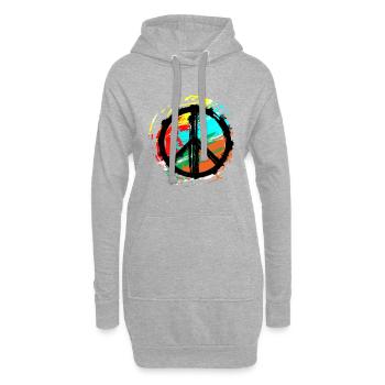 Peace - Farben - Hoodie-Kleid - Grau meliert - Vorne