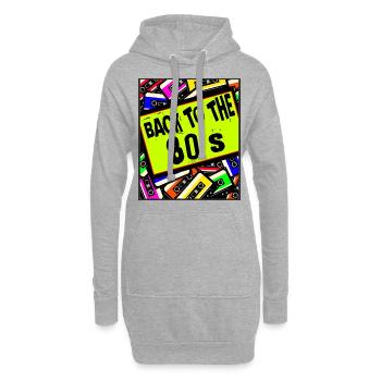 Retour aux années 80 80s rétro - Sweat-shirt à capuche long Femme - gris chiné - Devant