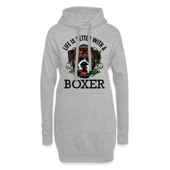 boxeur - Sweat-shirt à capuche long Femme - gris chiné - Devant