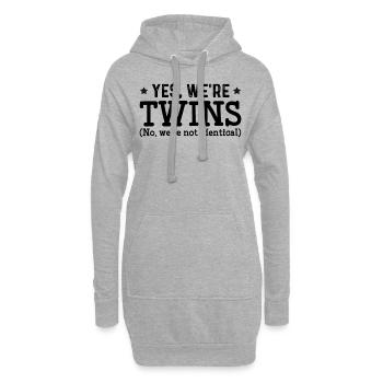 Oui, nous sommes jumeaux - Sweat-shirt à capuche long Femme - gris chiné - Devant