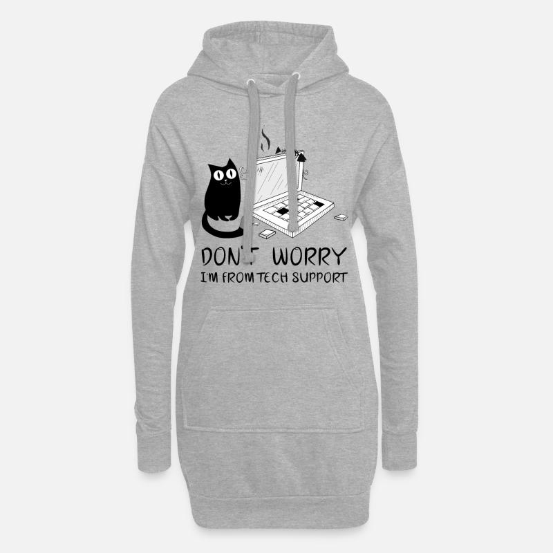 Tech Support PC Lustig - Hoodie-Kleid - Grau meliert
