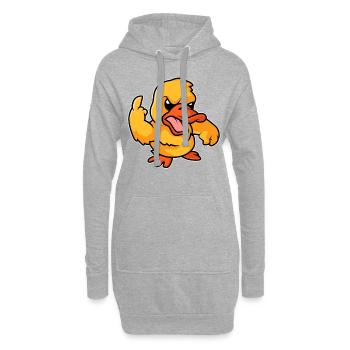 Canard mal - Sweat-shirt à capuche long Femme - gris chiné - Devant