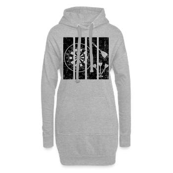 jeu de fléchettes - Sweat-shirt à capuche long Femme - gris chiné - Devant