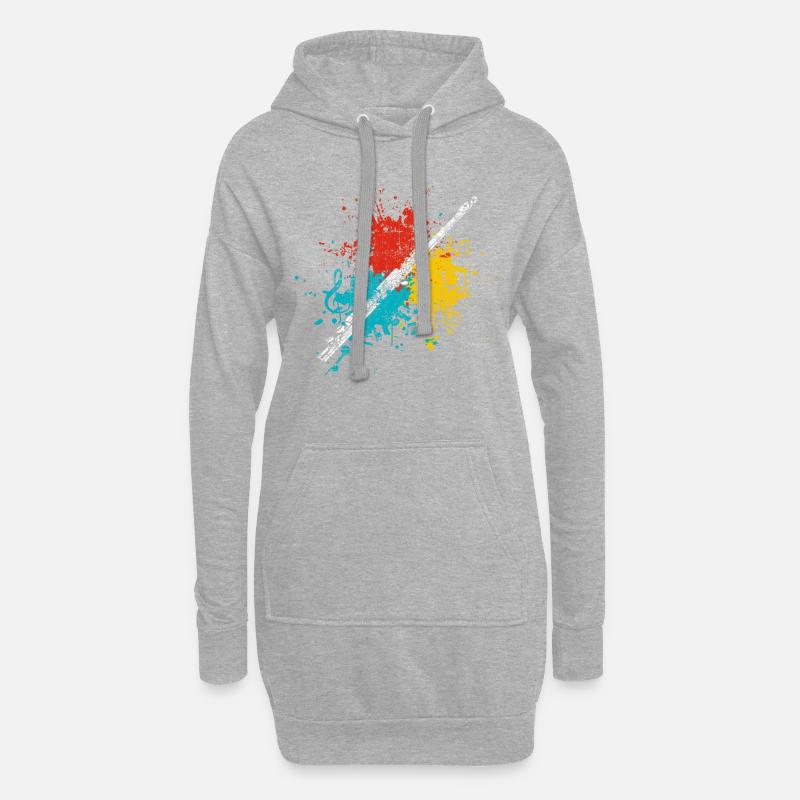 Querflöte - Hoodie-Kleid - Grau meliert