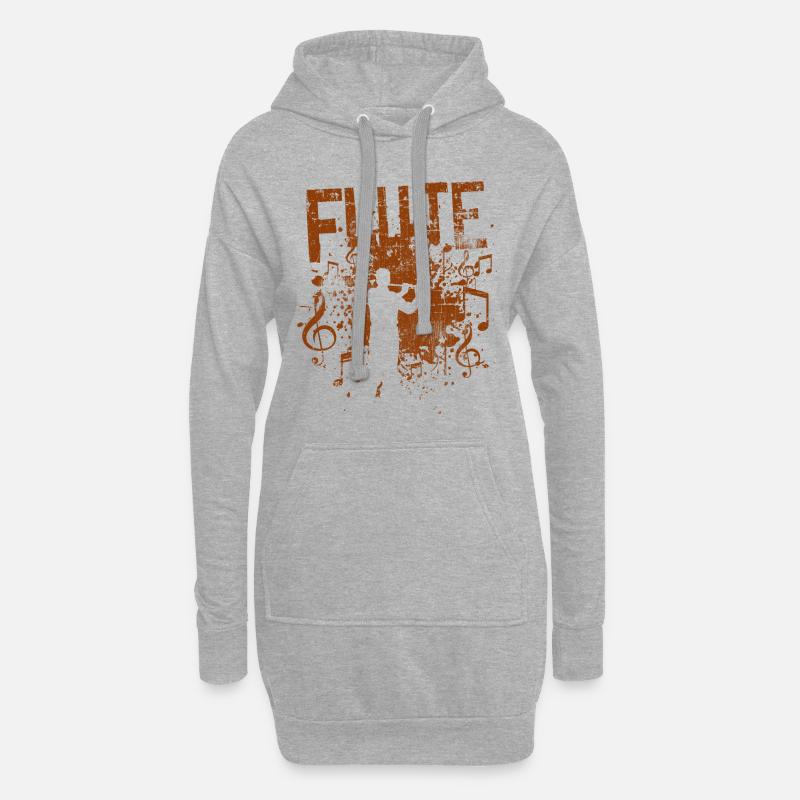 Querflöte - Hoodie-Kleid - Grau meliert