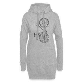 Anatomie Rennrad deutsch Fahrrad schwarz vertikal - Hoodie-Kleid - Grau meliert - Vorne