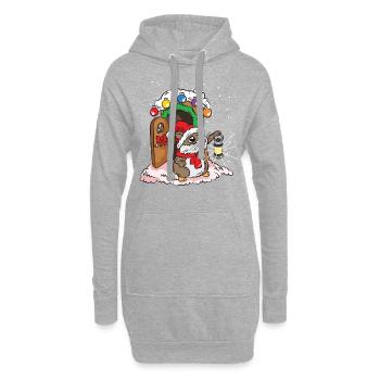 Maison de cochon d'Inde de hamster doux - Sweat-shirt à capuche long Femme - gris chiné - Devant
