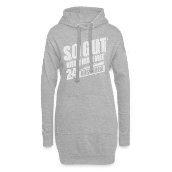 24. Geburtstag - Hoodie-Kleid - Grau meliert - Vorne