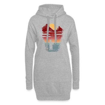 Fréquence cardiaque de pêche à la mouche - Sweat-shirt à capuche long Femme - gris chiné - Devant