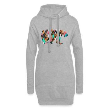 Bär Wildnis Geometrisch Dreiecke - Hoodie-Kleid - Grau meliert - Vorne