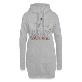 Gitarre, E-Gitarre, Bass, Geschenk, Geschenkidee - Hoodie-Kleid - Grau meliert - Vorne
