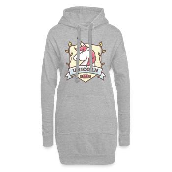 Unicorn Einhorn - Hoodie-Kleid - Grau meliert - Vorne