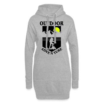 Outdoor Adventure bw - Sweat-shirt à capuche long Femme - gris chiné - Devant