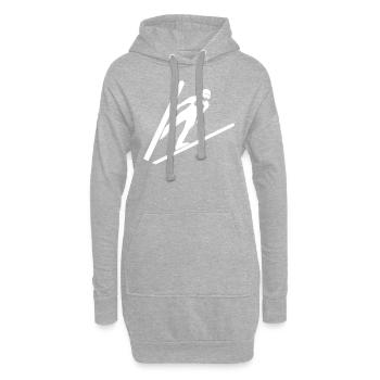 Cavalier de ski - Sweat-shirt à capuche long Femme - gris chiné - Devant