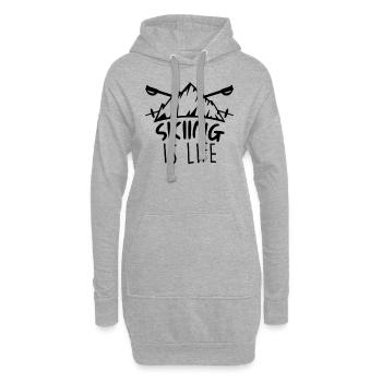 Skifahrer Skifahren Ist mein Leben Ski - Hoodie-Kleid - Grau meliert - Vorne