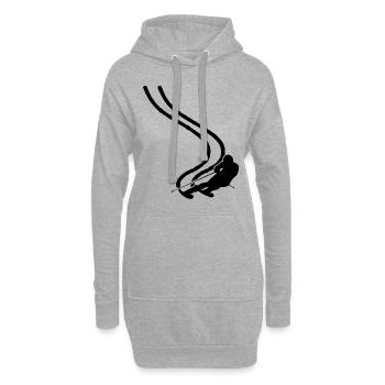 Ski Skiurlaub Slalom Schwarz - Hoodie-Kleid - Grau meliert - Vorne