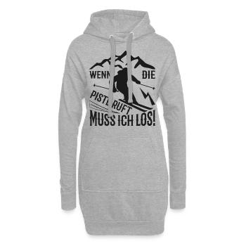 Piste ruft SHIRT - Skifahren Geschenkidee - Hoodie-Kleid - Grau meliert - Vorne