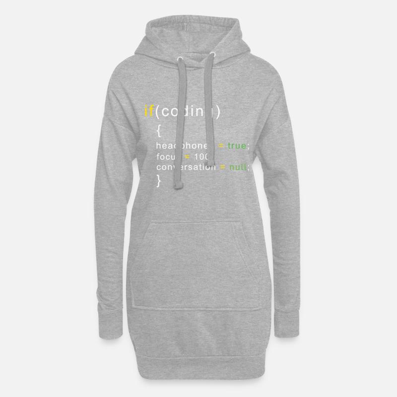 Coder coding - Hoodie Dress - heather grey