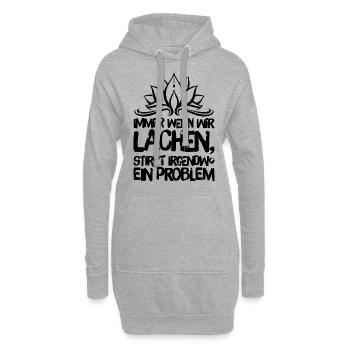 Yoga Meditation Spiritualität Lachen Schwarz - Hoodie-Kleid - Grau meliert - Vorne