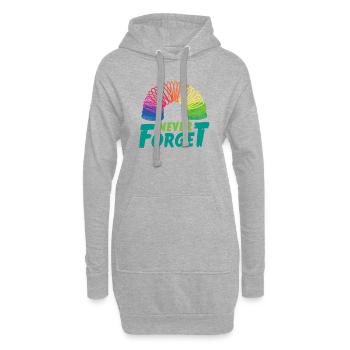 90 s Never Forget arc-en-ciel jouet humour - Sweat-shirt à capuche long Femme - gris chiné - Devant