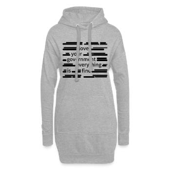 censure - Sweat-shirt à capuche long Femme - gris chiné - Devant