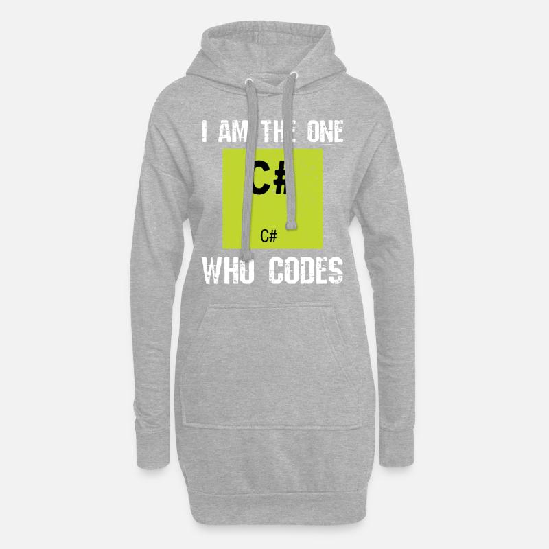 Programming C # Codes - Hoodie Dress - heather grey
