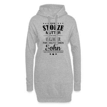 Ich bin stolze Mutter Sohn Spruch Mama Geschenk - Hoodie-Kleid - Grau meliert - Vorne