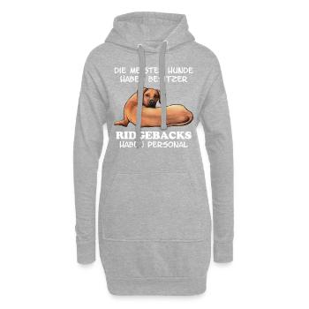 Rhodesian Ridgeback - Hoodie-Kleid - Grau meliert - Vorne