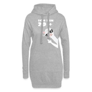 Ich bin 29 plus Lama Alpaka - Hoodie-Kleid - Grau meliert - Vorne